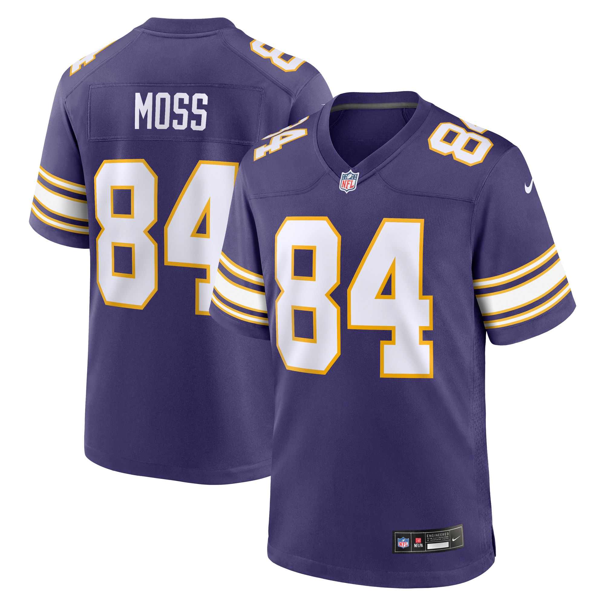 Men’s Minnesota Vikings Randy Moss Purple Classic Retired Player Game Jersey