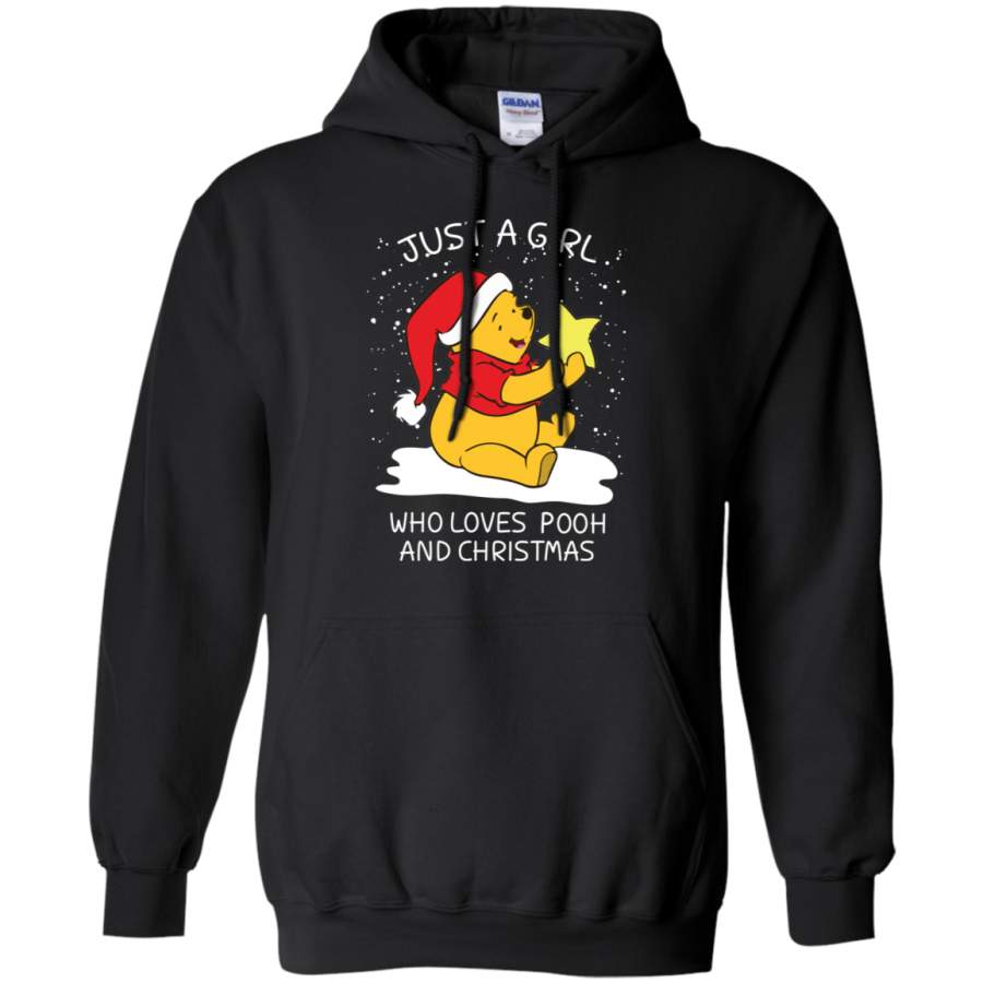AGR Just a Girl Who Loves Pooh and Christmas Hoodie