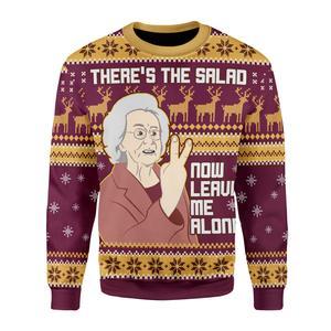 There’s The Salad Now Leave Me Alone Ugly Christmas Sweater | Unisex | Full Size | Adult | Colorful | US3316