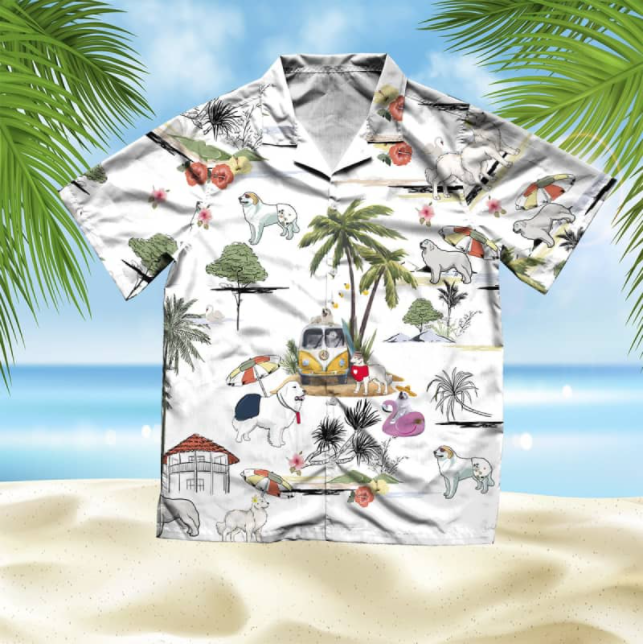 Great Pryrenees Beach All Over Printed Hawaiian Shirt Ha5443