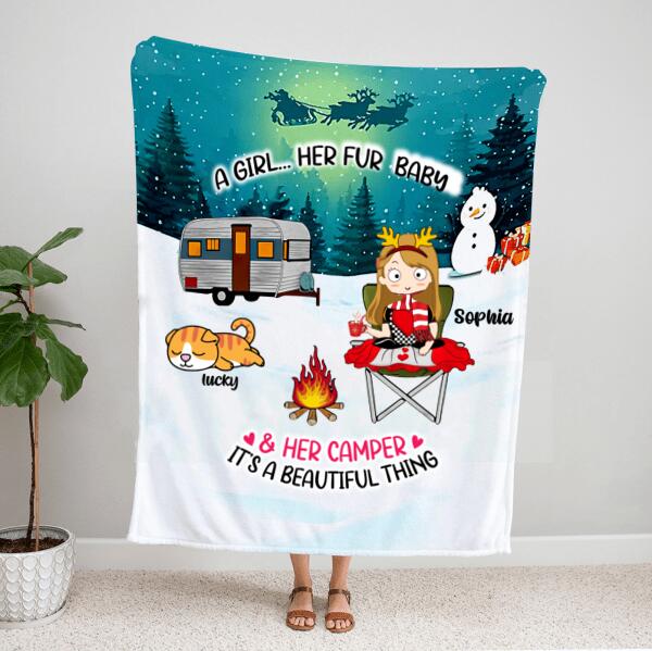 Personalized Cat Mom Blanket – Christmas Gifts For Cat Lovers – Up To 4 Cats