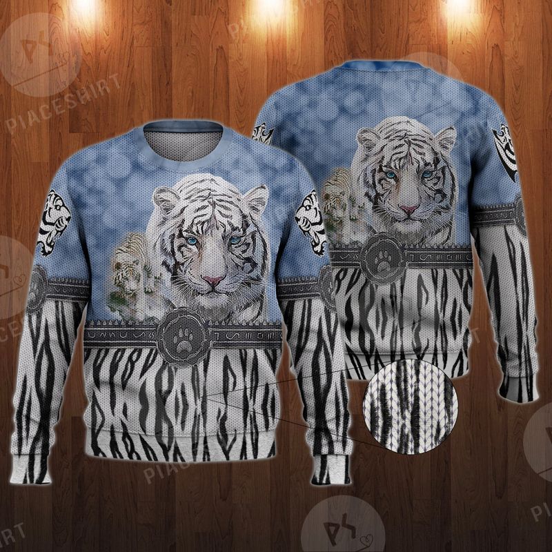 Beautiful White Tiger For Tiger Lovers 3D Full Print Sweater