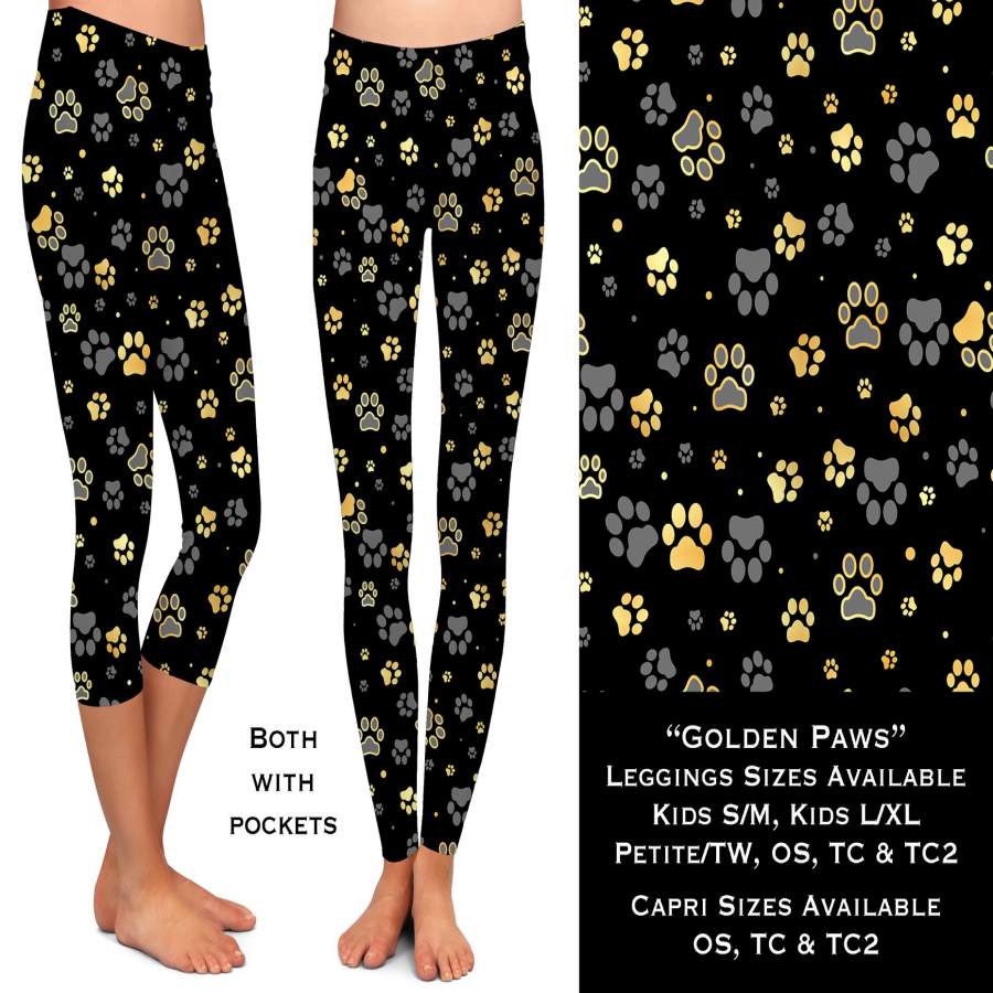 Custom Golden Paws Leggings, Capris, Joggers, & Capri Joggers – ETA Mid August