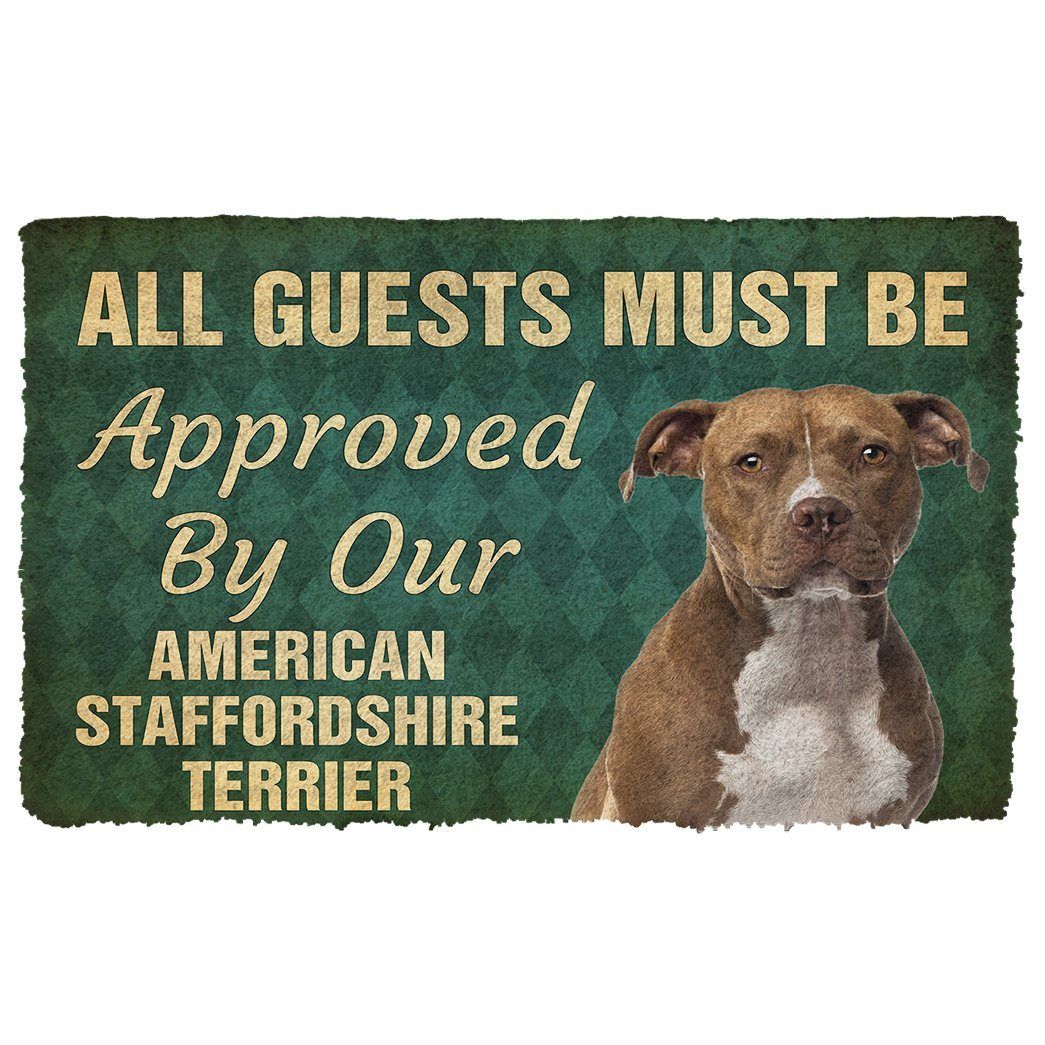 Gearhumans 3D Must Be Approved By Our American Staffordshire Terrier Custom Doormat