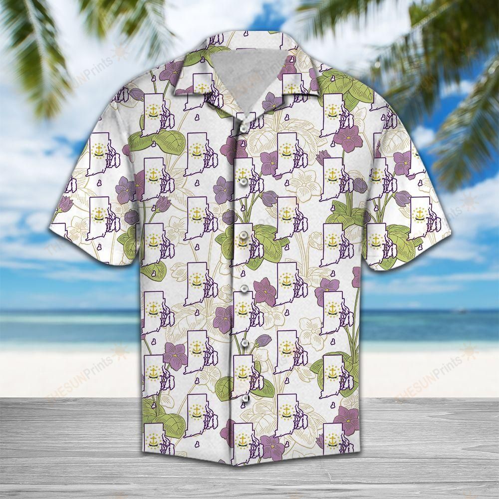 Rhode Island Violet Flower Hawaiian Shirt Ha53041