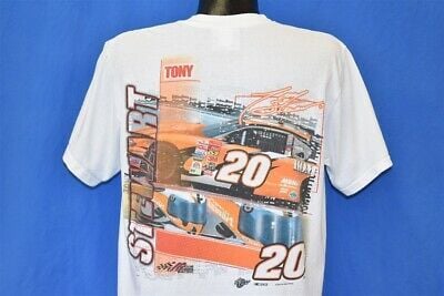 Vintage Y2k Tony Stewart 20 Joe Gibbs Racing Stock Car Nascar T-shirt  L 8921