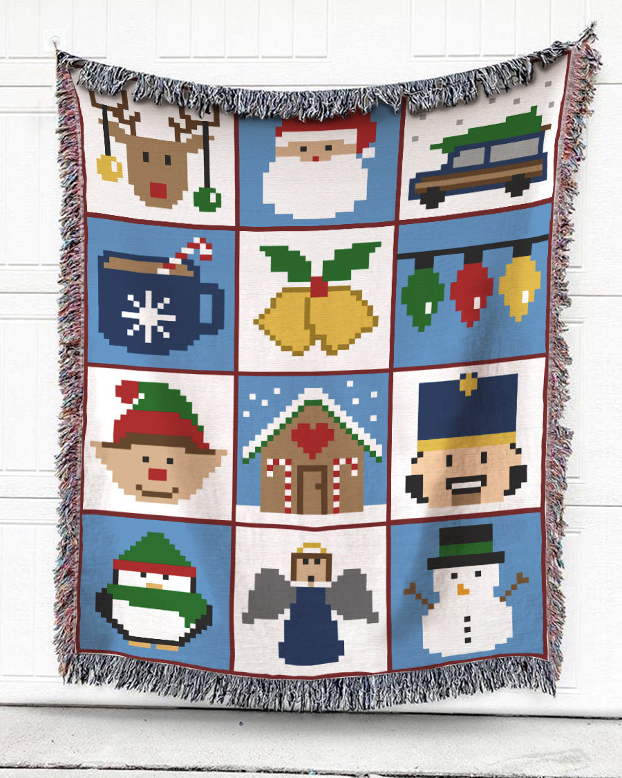 Woven Throw For Kids Christmas Gift, Christmas Images, Cotton Blanket