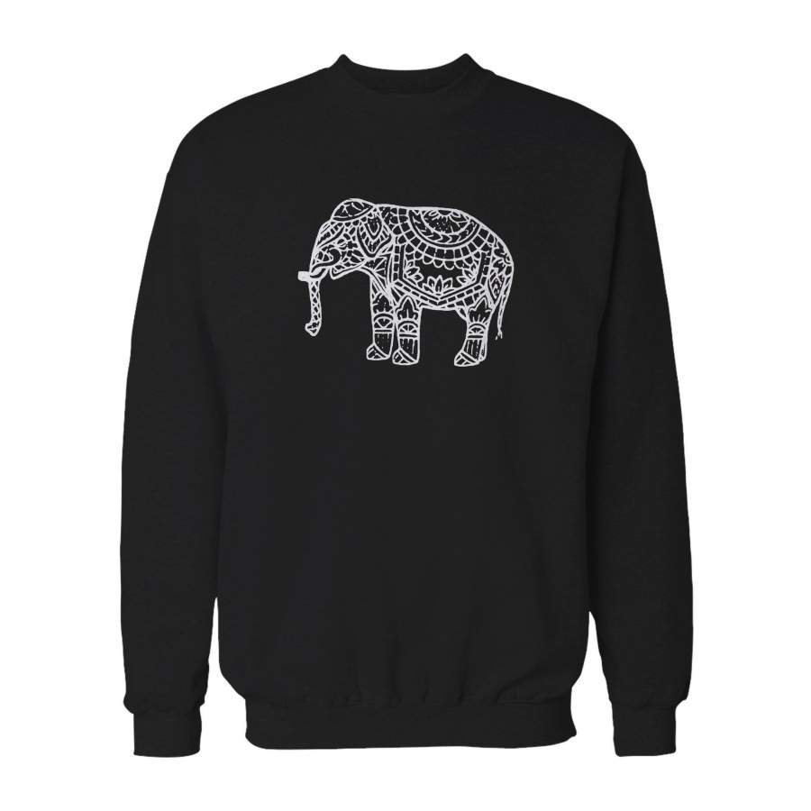 Embroidered Elephant Emerald Yoga Attire Sweatshirt