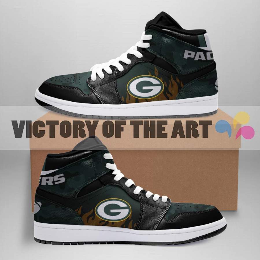 Simple Camo Logo Green Bay Packers Jordan Sneakers