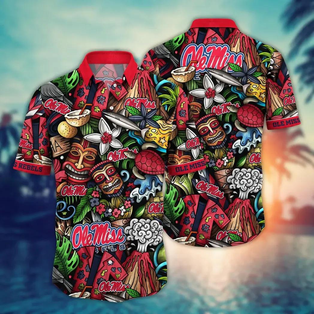 Ole Miss Rebels Ncaa Flower Aloha Hawaiian Shirt 6, Ncaa Hawaiian Shirt