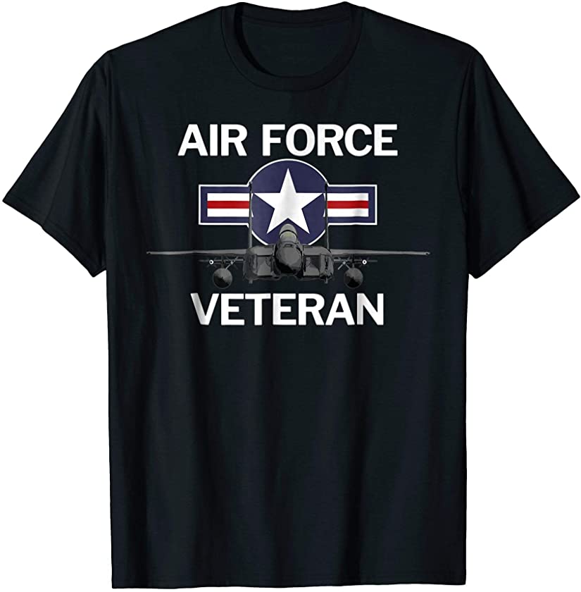 Air Force Veteran T-Shirt with Vintage Roundel and F15 Jet