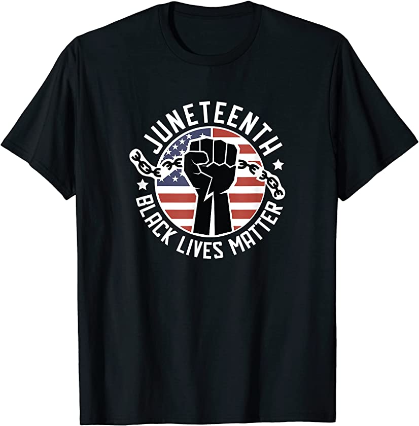 Juneteenth Black Lives Matter BLM American Flag T-Shirt