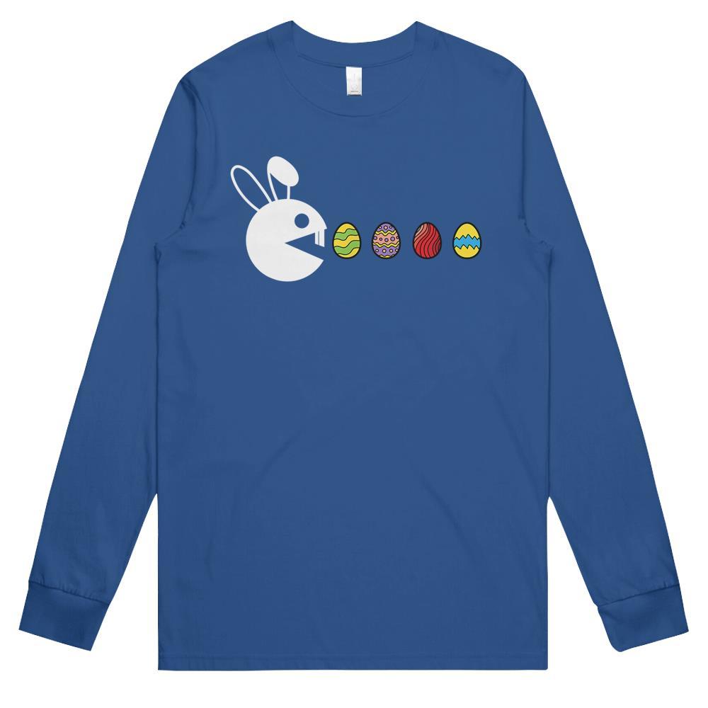 Bunny Happy Easter Egg Hunting Video-game Long Sleeve T Shirts