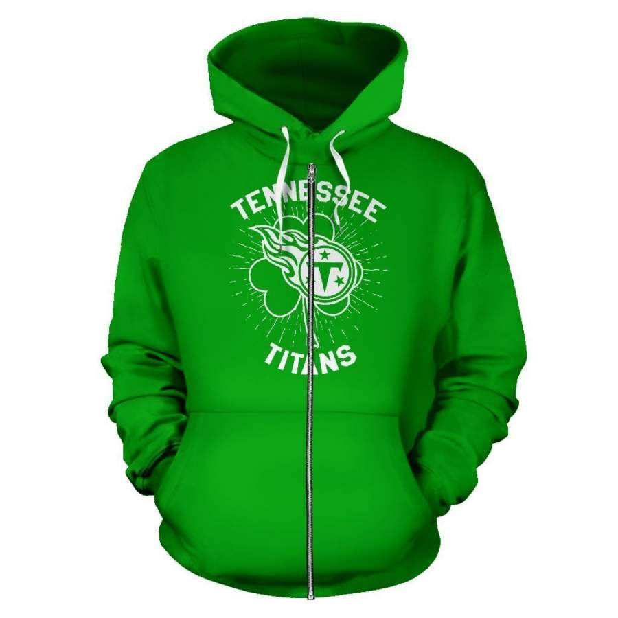 Tennessee Titans  ST Patrick’s Day Zip Up Hoodie