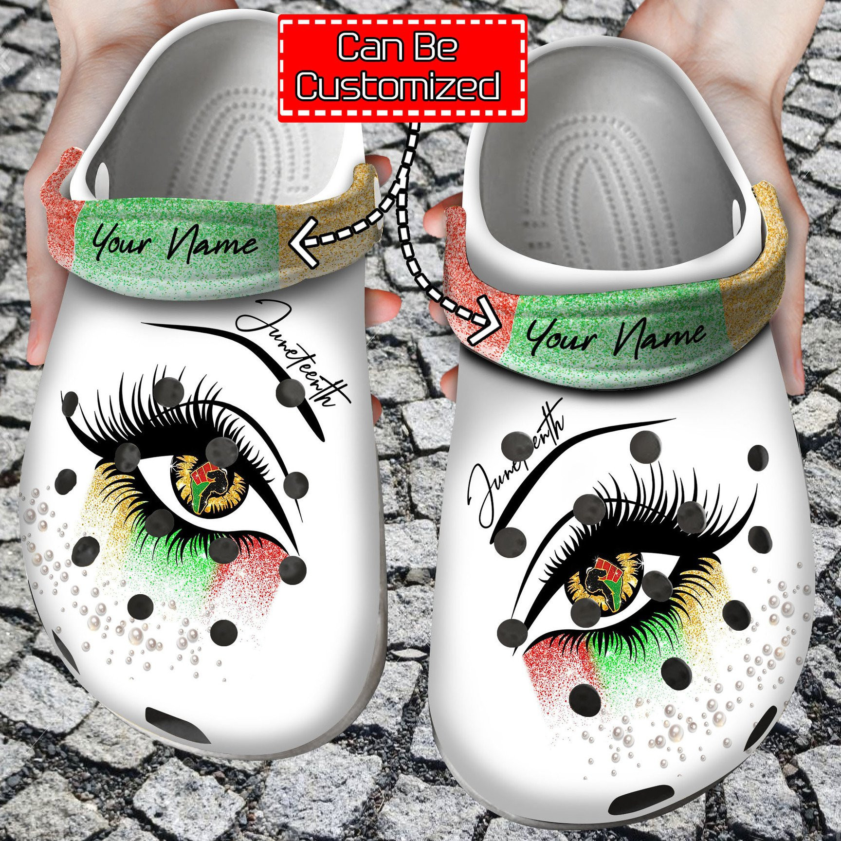 Personalized Juneteenth Eye Black Lives Matter Crocs Clog Shoes Custom ...