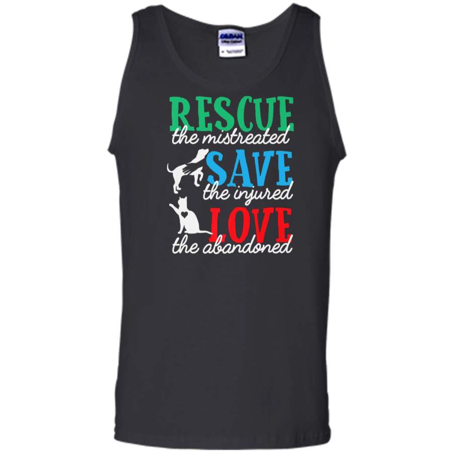 Rescue Save Love Animal Rescue Cat Dog Lover  Gifts Tank Top