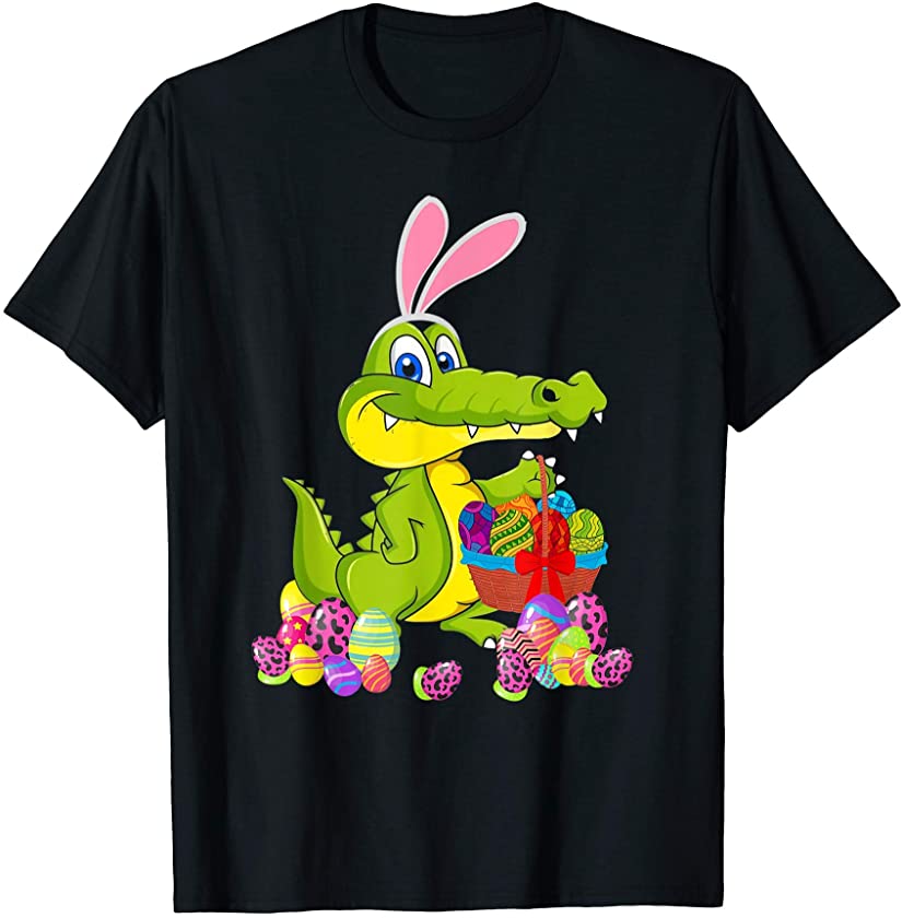 Easter Alligator Lover Bunny Alligator Holding Easter Egg T-Shirt