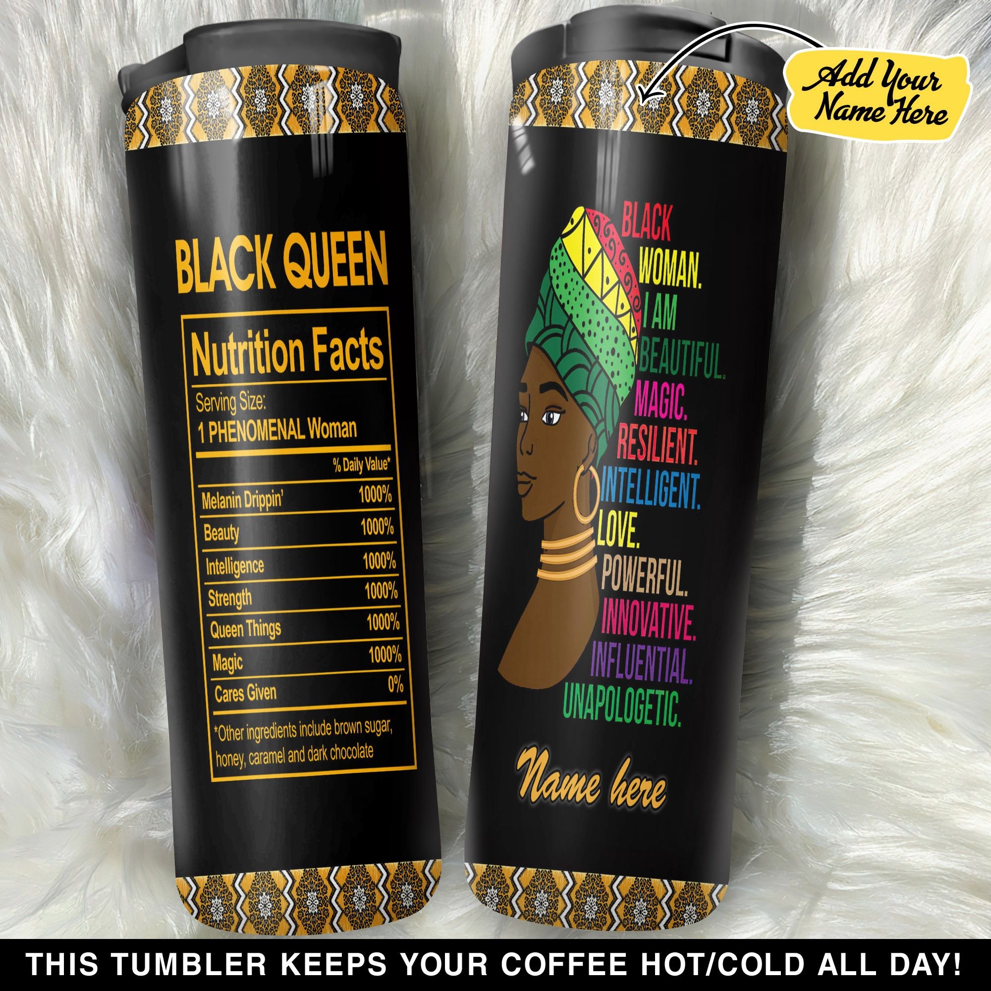 Personalized Black Queen Facts GS1704670OD Stainless Steel Worldmark Tumbler