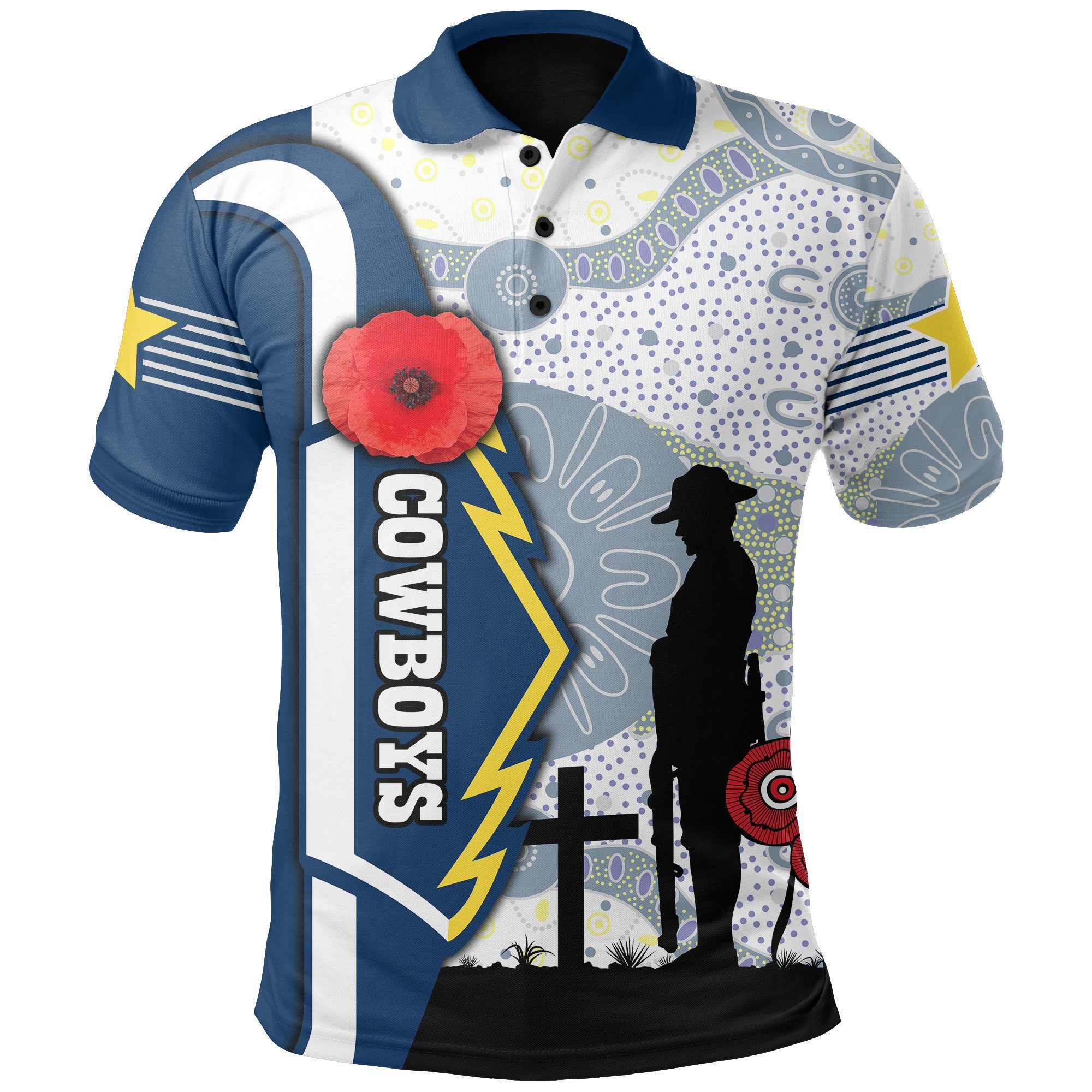 Cowboys Polo Shirt North Aboriginal Anzac Day TH12