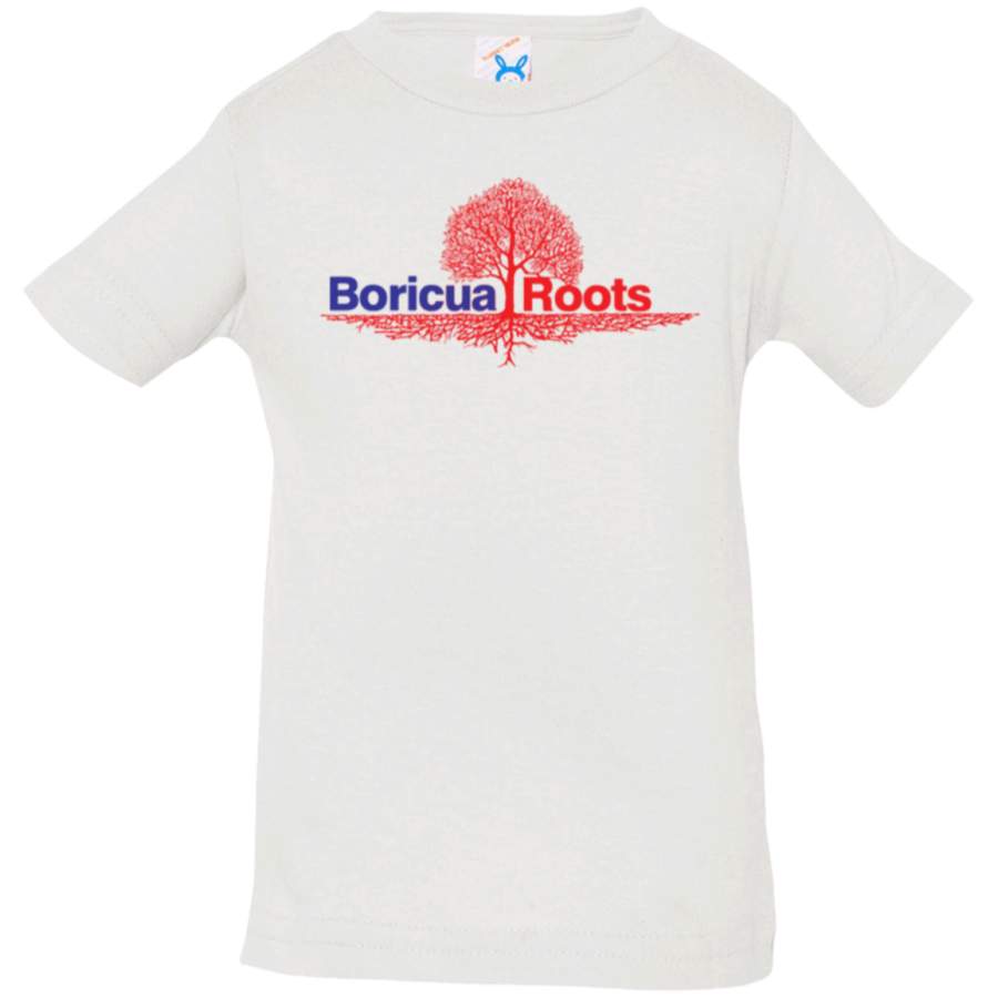 Boricua Roots Red & Blue Logo 3322 Rabbit Skins Infant Jersey T-Shirt