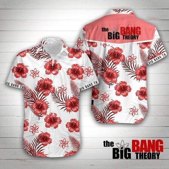 The Big Bang Theory Graphic Print Short Sleeve Hawaii Casual Shirt Ha83750