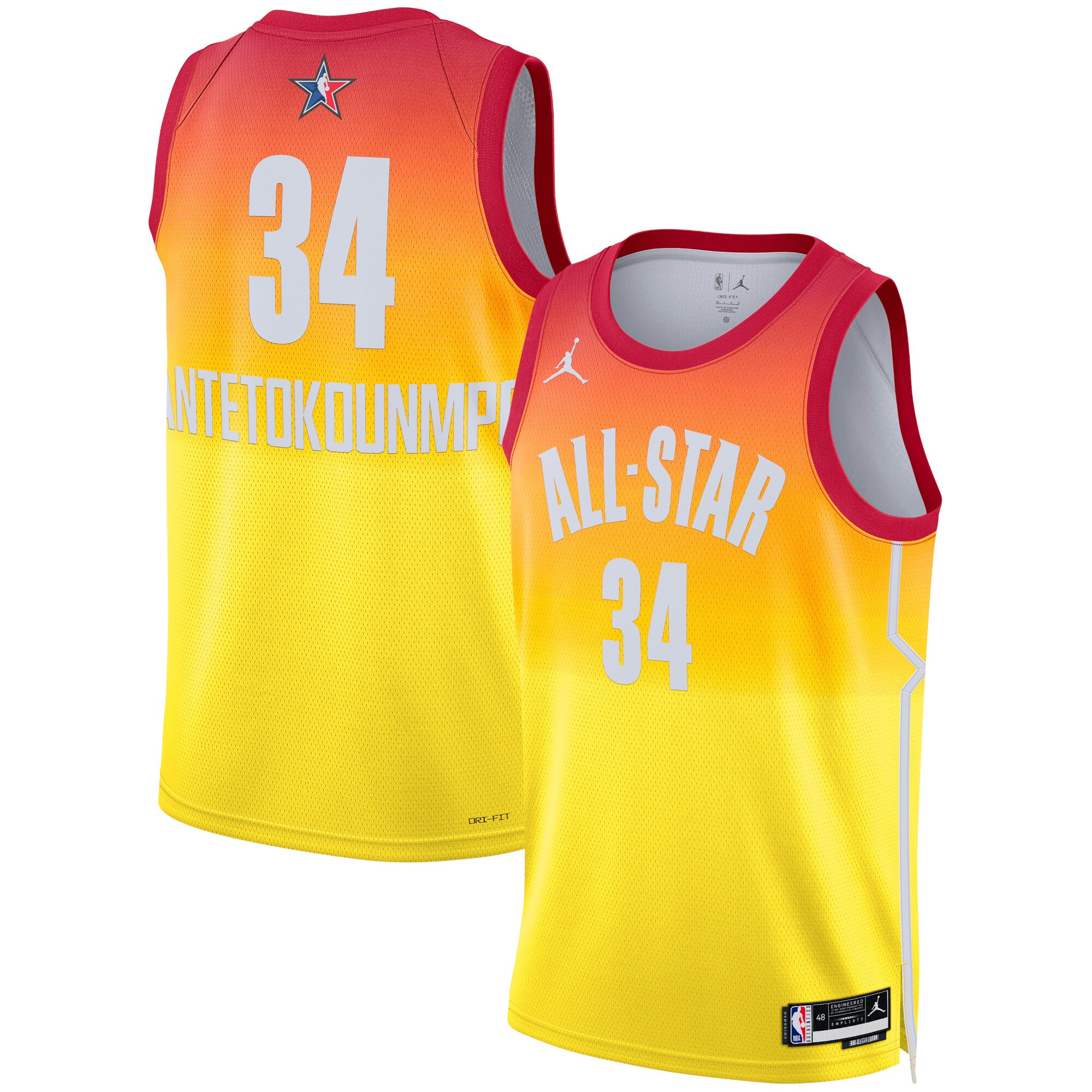 NBA Team 2 All-Star 2023 Swingman Jersey – Orange – Giannis Antetokounmpo – Mens