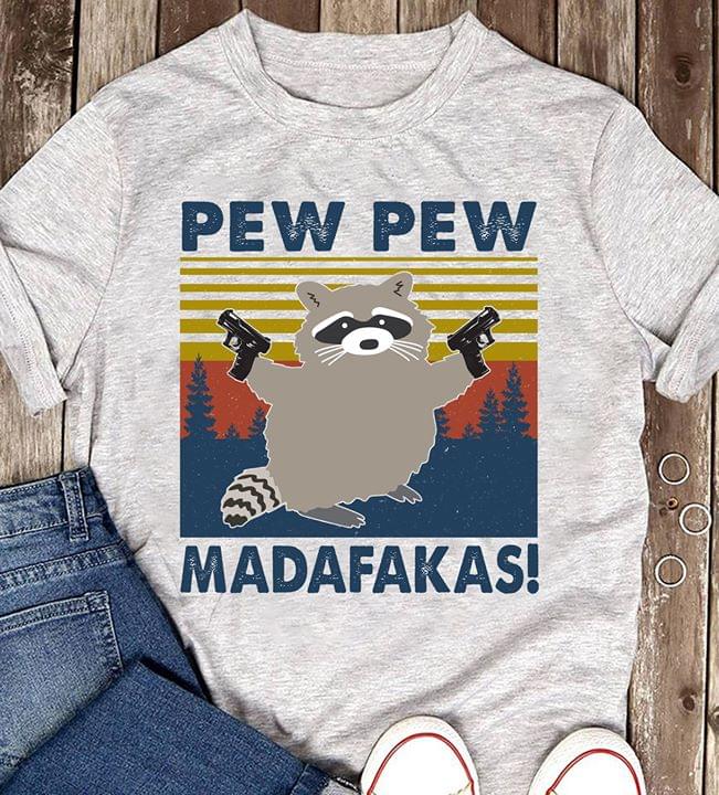 Racoon Pew Pew Madafakas Funny Vintage Standard Men T-shirt