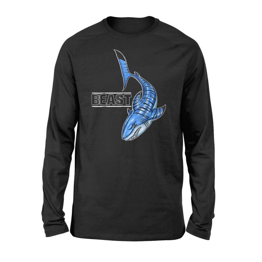 Blue Tiger Shark Ocean Beast Long Sleeve T-Shirt