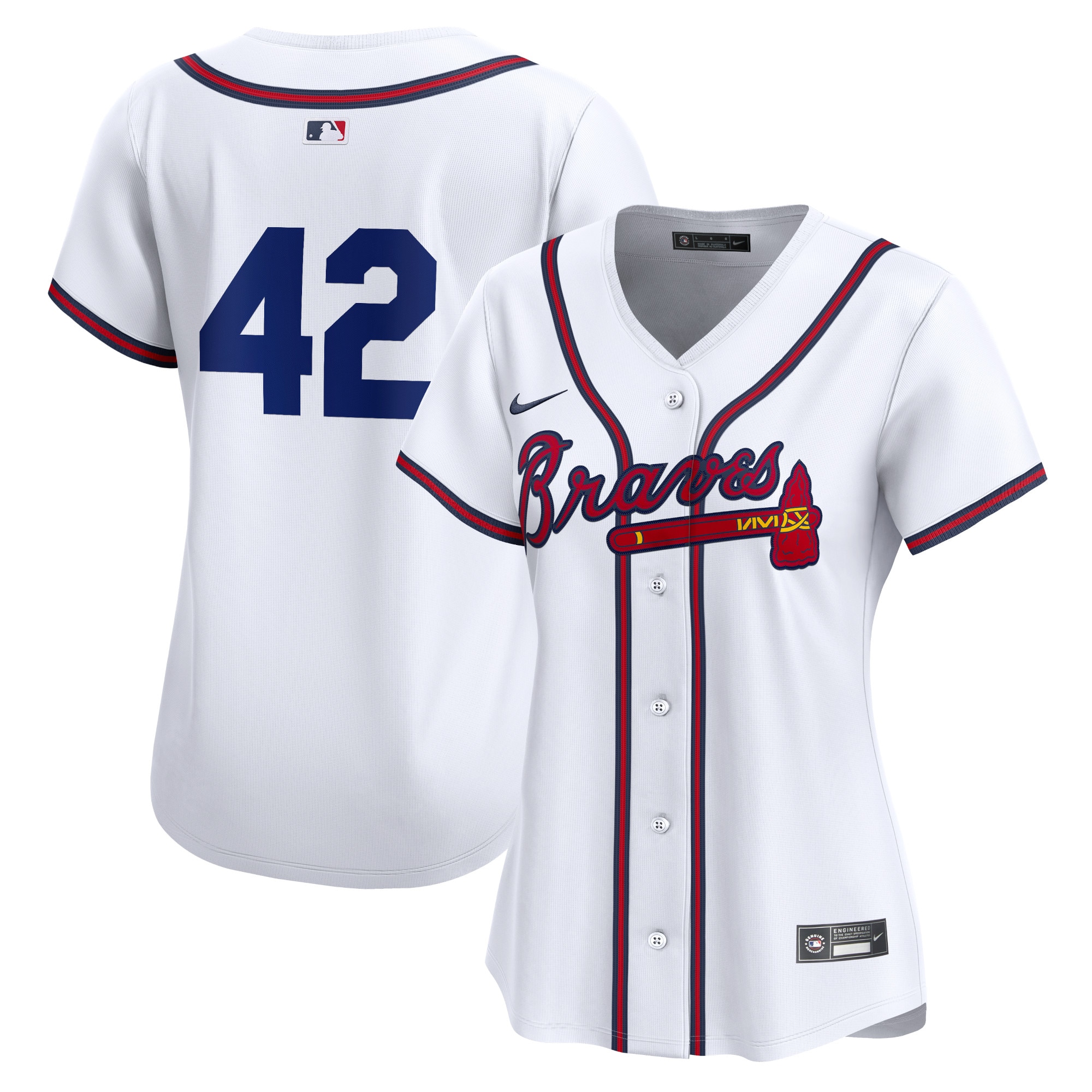 Atlanta Braves Women's 2024 Jackie Robinson Day Home Limited Jersey  White