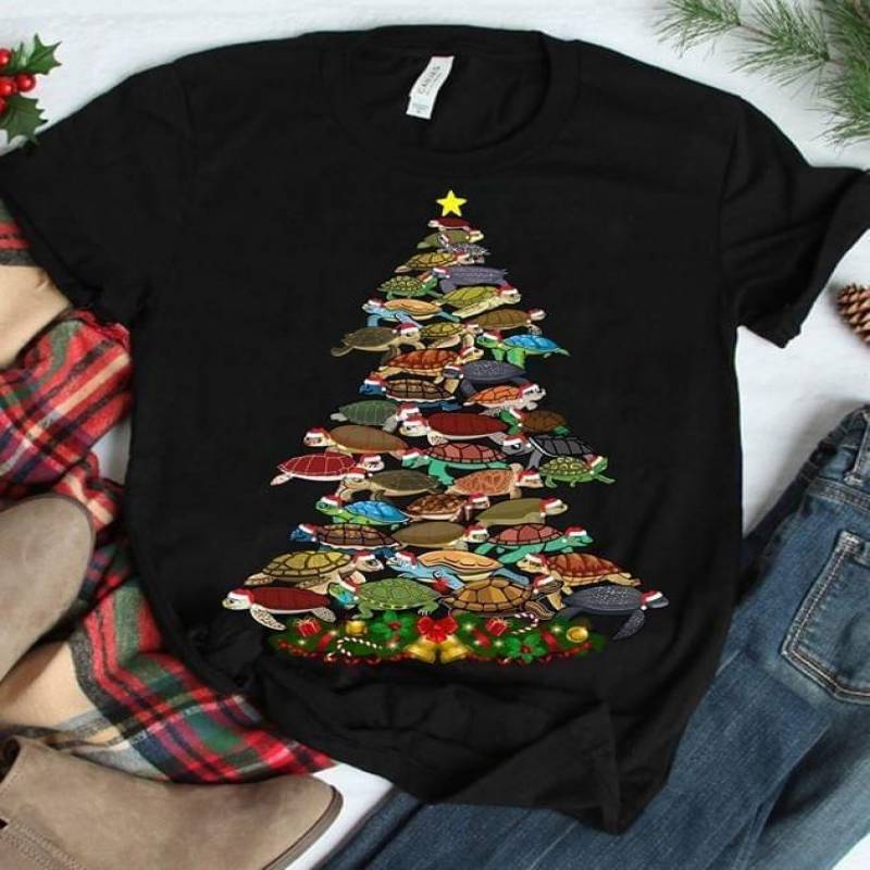 turtles christmas tree animal lover t shirt