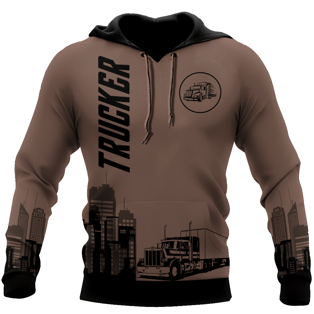 Trucker In The City 3D All Over Printed Hoodie For Men And Women