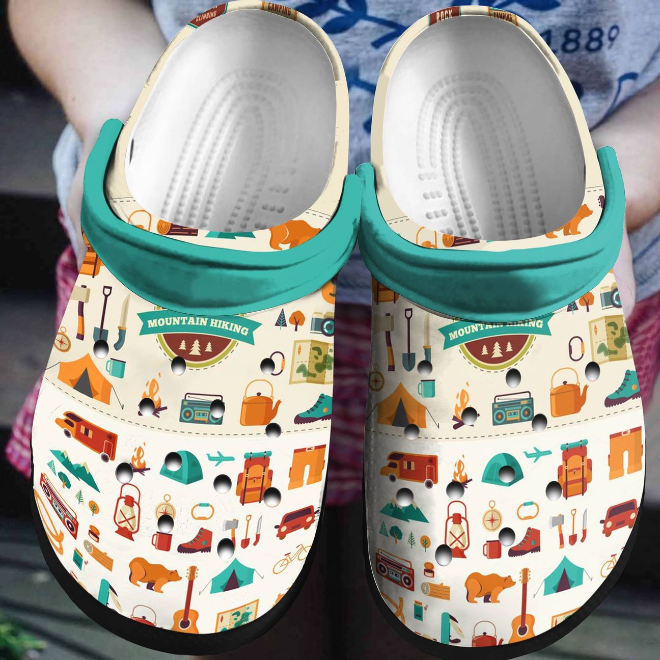 Camping Personalized Clog, Custom Name, Text, Color, Number Fashion Style For Women, Men, Kid, Print 3D Camping Icons