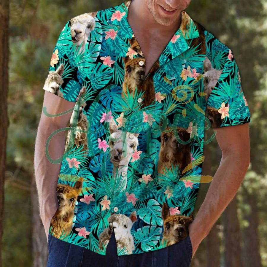 Llama Tropical Hawaiian Shirt Ha47244