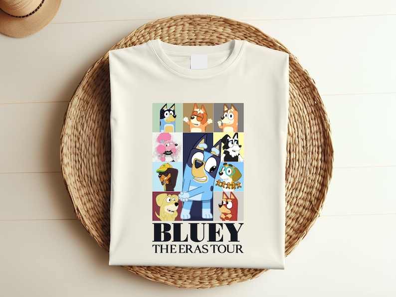 Bluey Eras Tour Shirt, Bluey Family Shirt, Bluey Cartoon Shirt, Bluey Birthday Party Shirt, Bluey Heeler Shirt, Eras Tour Bluey b451