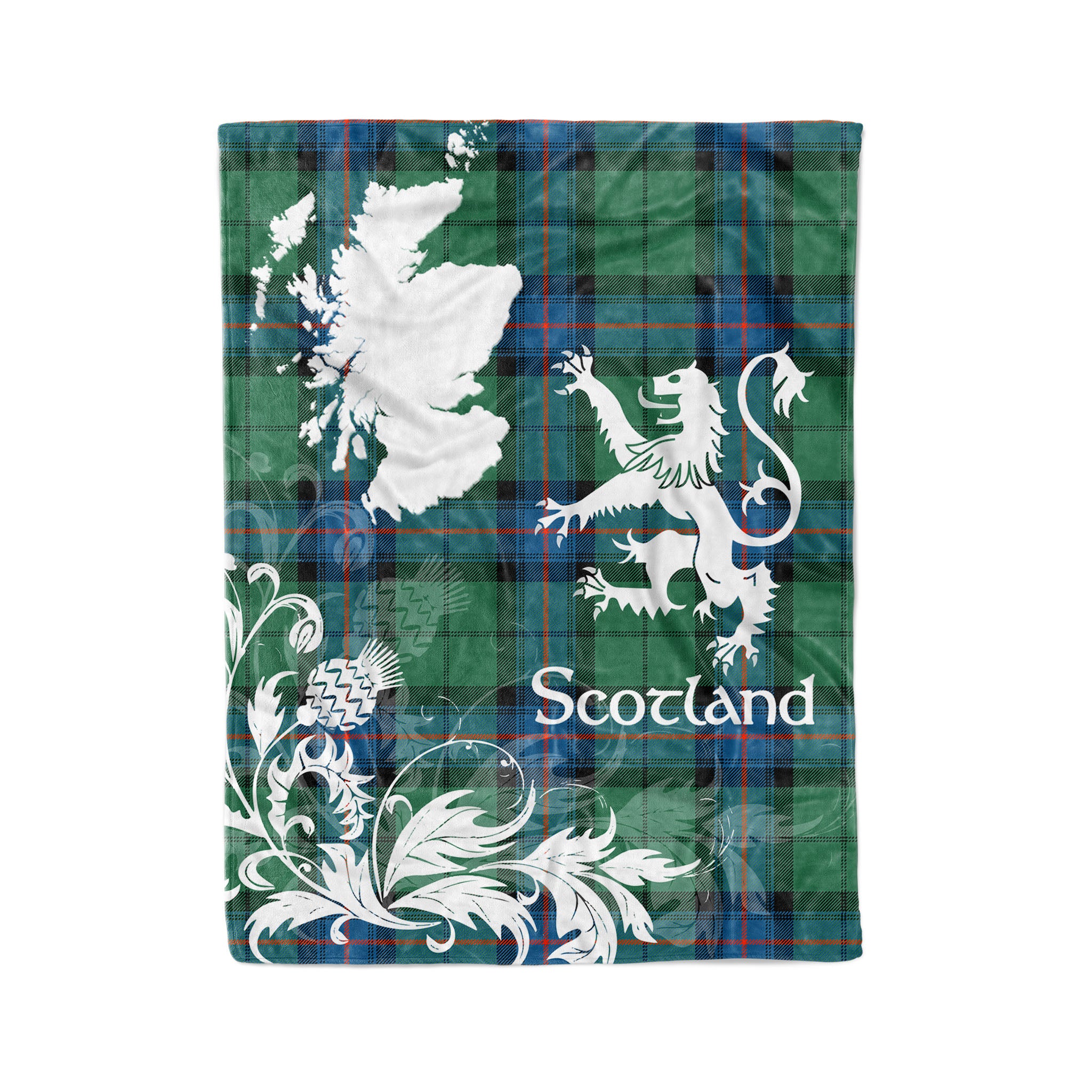 Tartan Plaid Fleece Blanket Tartan Blanket Thistle And Lion Scottish Clan Armstrong Ancient Plaid Blanket