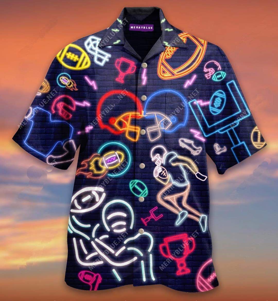 American Football Neon Light Hawaii Aloha Shirts Ha53364