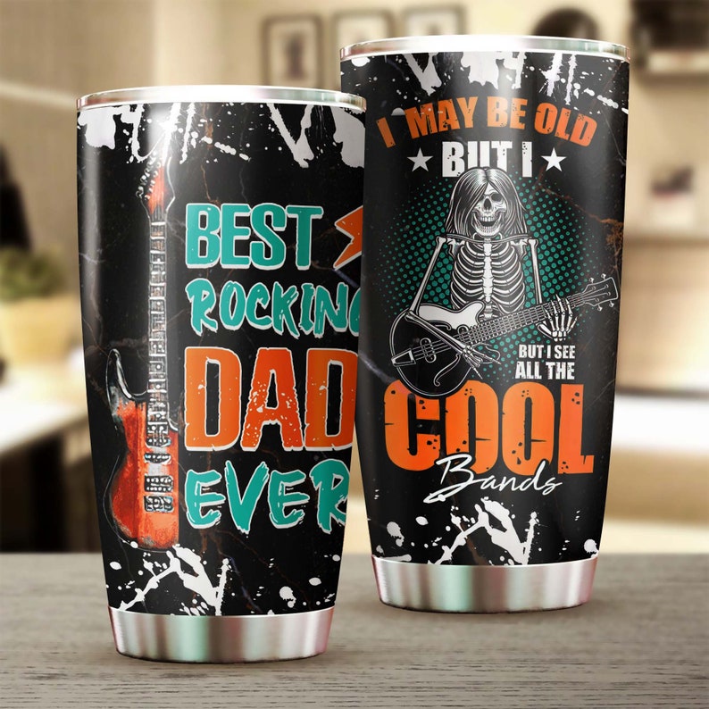 Best Rocking Dad Ever Tumbler-Birthday Gift Christmas Gift Father’S Day Gift For Rocker Dad From Son From Daughter