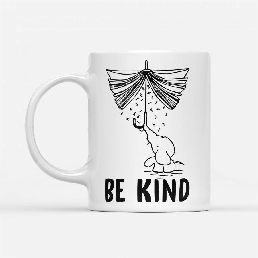 Be Kind Elephant Umbrella – White Mug