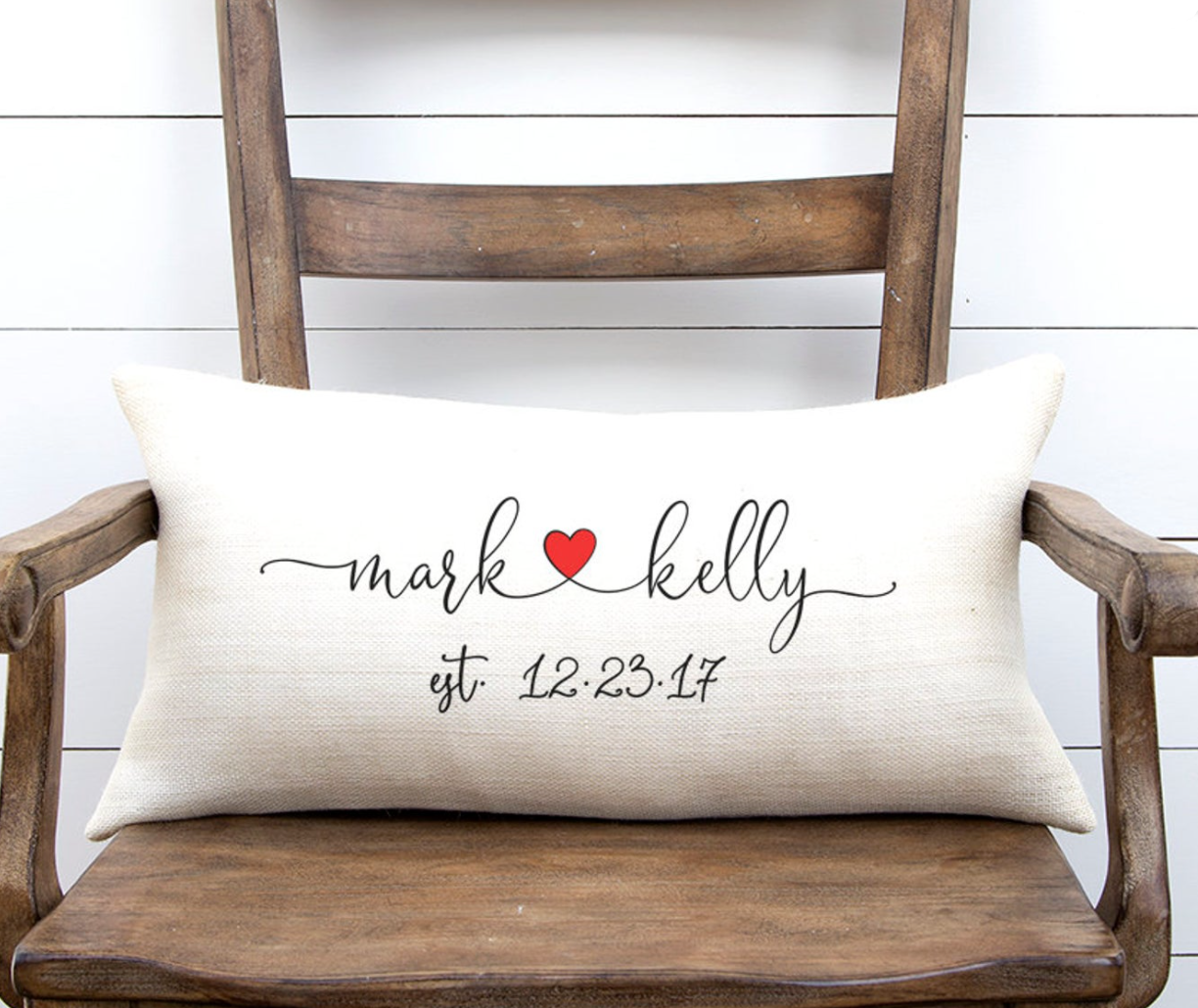 Anniversary Gift, Anniversary Pillow, Wedding Gift, Wedding Gifts, Newlywed Gift, Engagement Gift, Rustic Wedding Gift, Personalized Gift