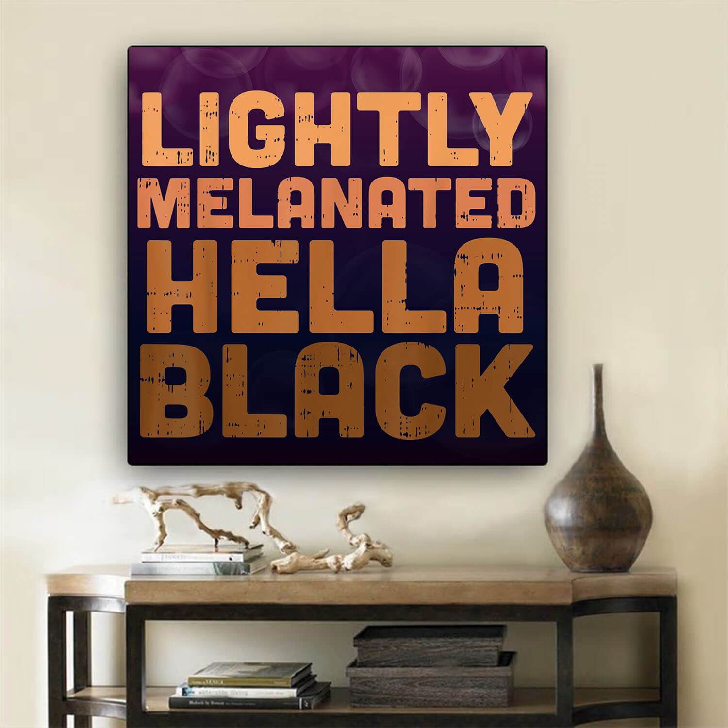 African American Art On Canvas Lightly Melanated Hella Black Afro Pride African Home Decor