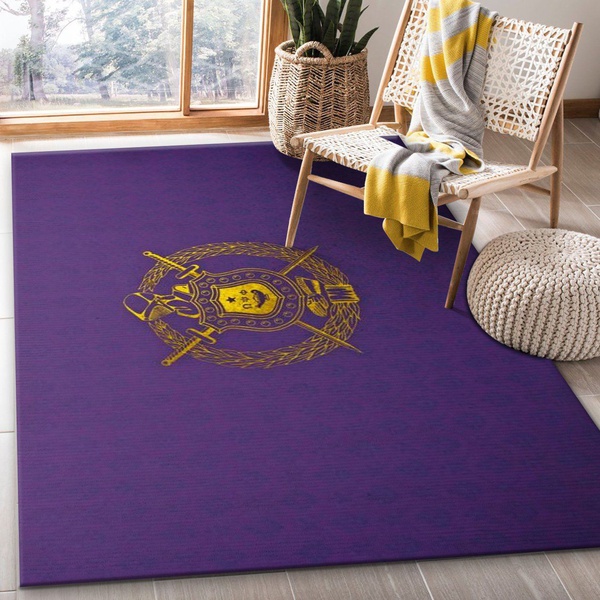 Omega Psi Phi Logo Gold Area Rug Living Room Rug US Gift Decor