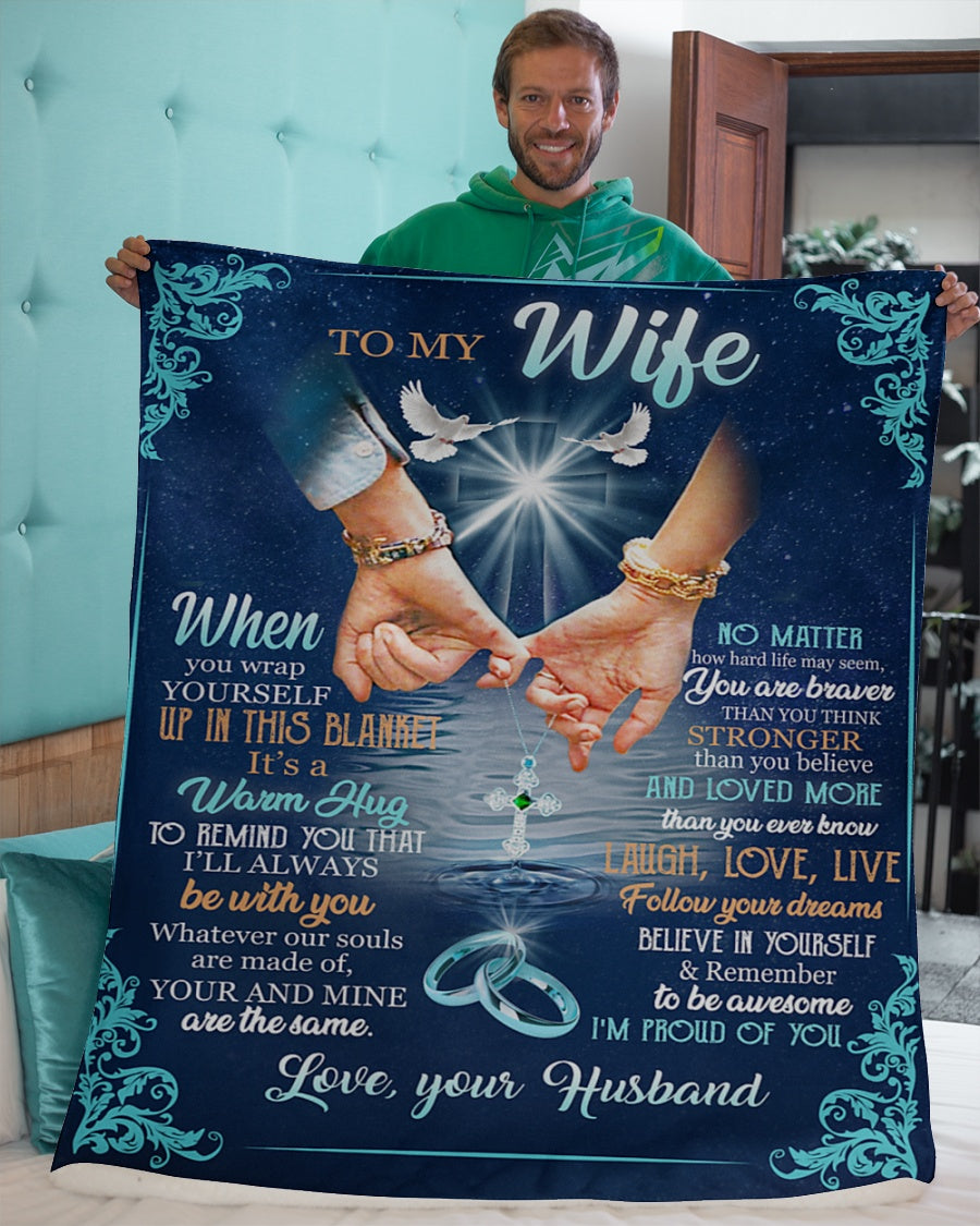 Anniversary Blanket To My Wife From Husband – Husband To Wife Blanket, Personalized Blanket Gift For Birthday Anniversary Wedding Christmas Gift For Her