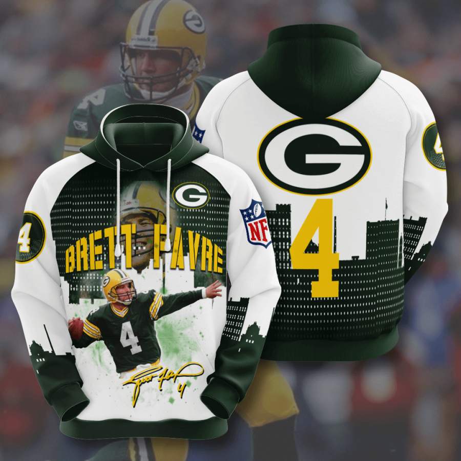 Brett Favre Green Bay Packers Hoodie 3D Style4982 All Over Printed