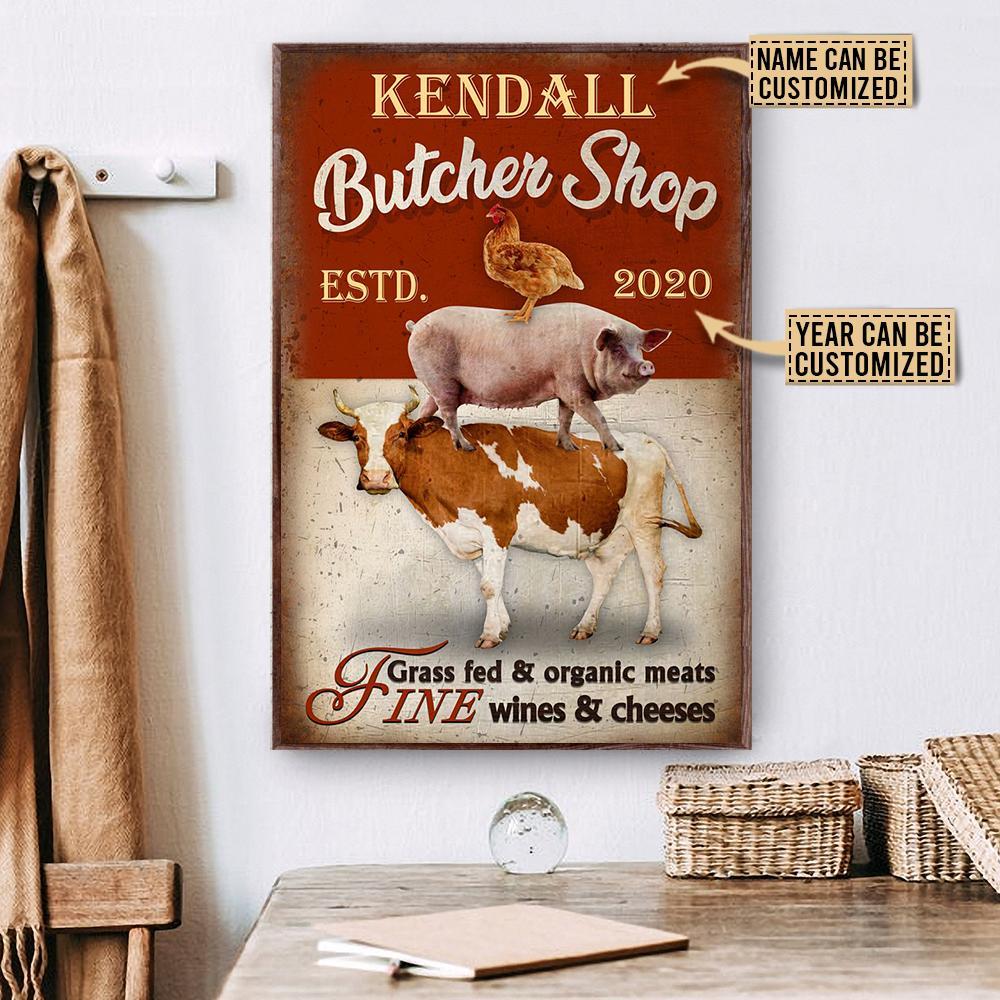 Aeticon Gifts Personalized Butcher Grass Fed Canvas Mom Dad Gift Home Decor