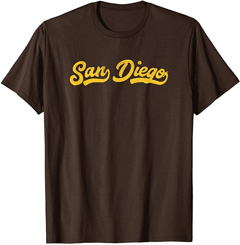 Vintage I Love San Diego Cali Baseball Script T-Shirt