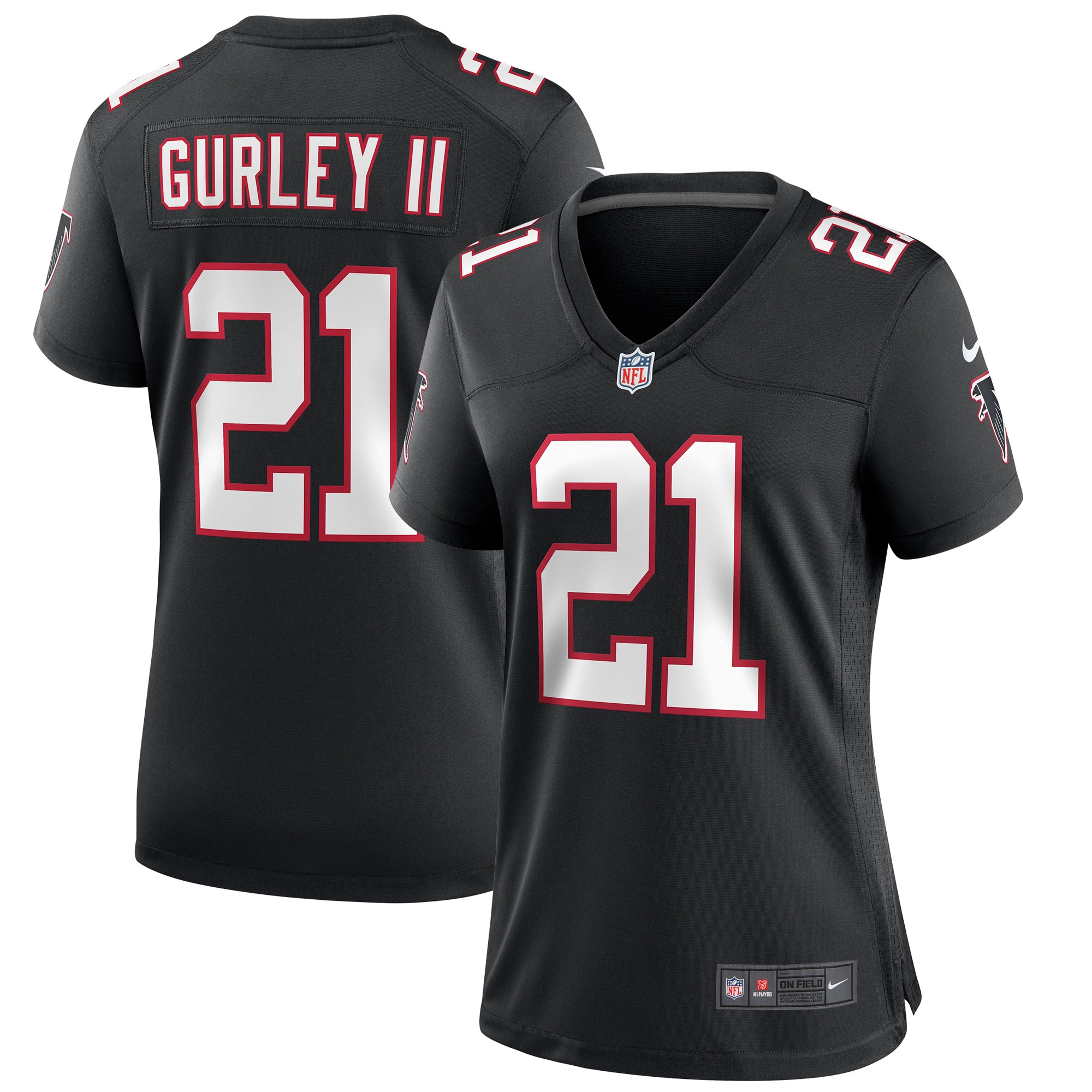 Todd Gurley Ii Atlanta Falcons Womens Throwback Game Jersey – Black NFL