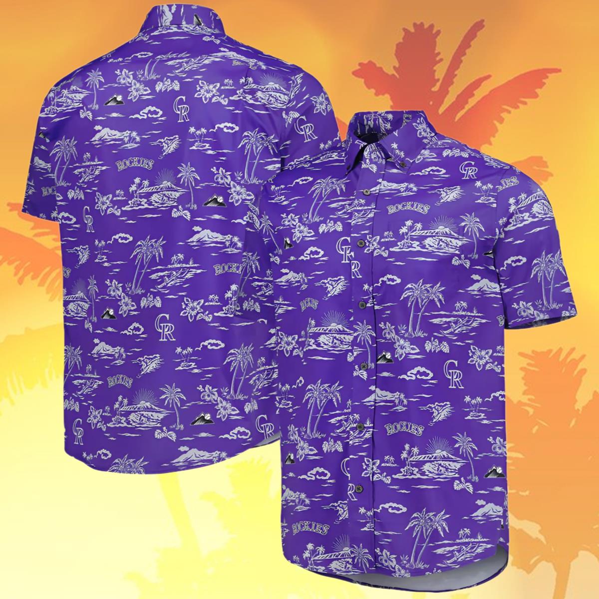 Reyn Spooner Kekai Rockies Hawaiian Shirt Mens