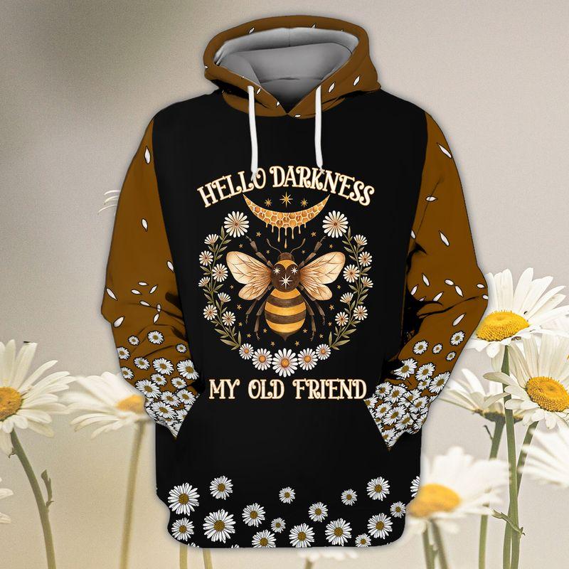 Hello Darkness My Old Friend Hippie Bee 3D Hoodie