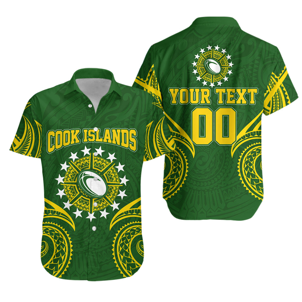 (Custom Personalised) Cook Islands Rugby Hawaiian Shirt – Tribal Pattern – Lt12