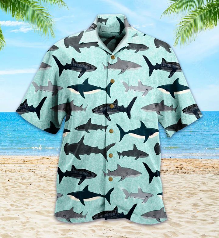 Shark Green Hawaiian Shirt 3D